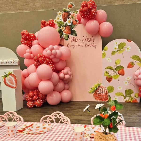 Strawberry Pattern Arch Backdrop