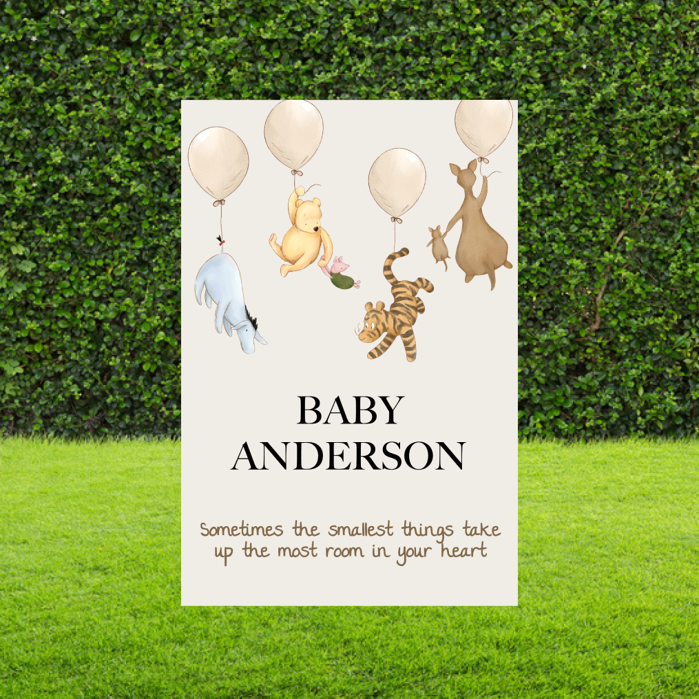 Classic Winnie-the-Pooh Baby Shower Sign