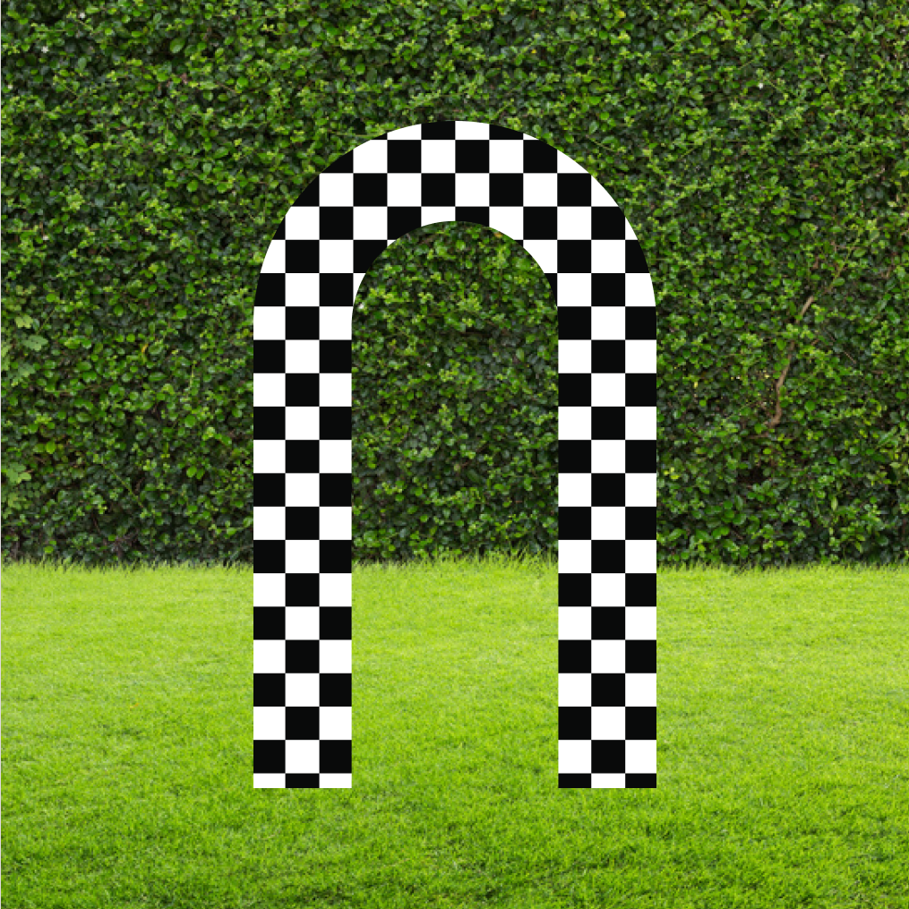 Checkered Racing Arch Cut Out Standee - Party Sign Cut out and Standee ...