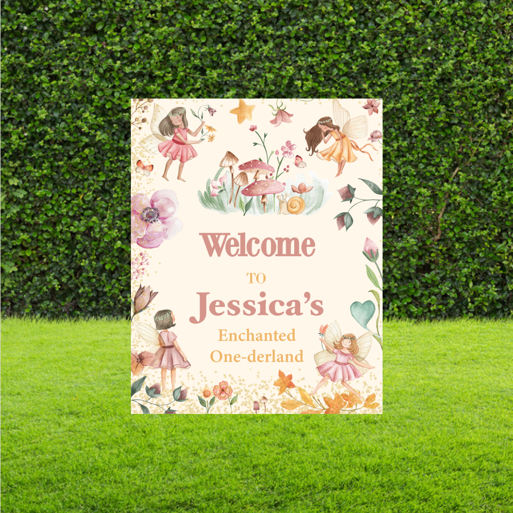 Fairy Enchanted One-derland Welcome Sign