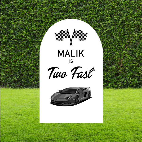 Two Fast Race Car Arch - Customised