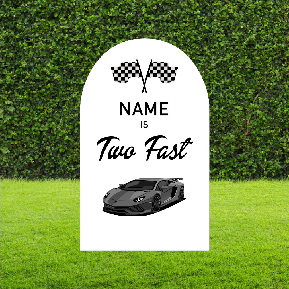 Two Fast Race Car Arch - Customised