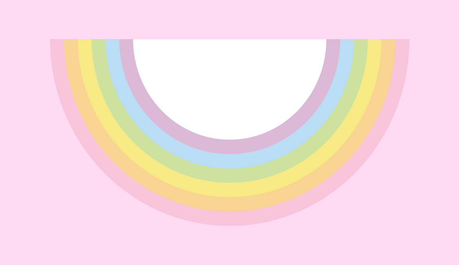 Pastel rainbow semi-circle floor mat