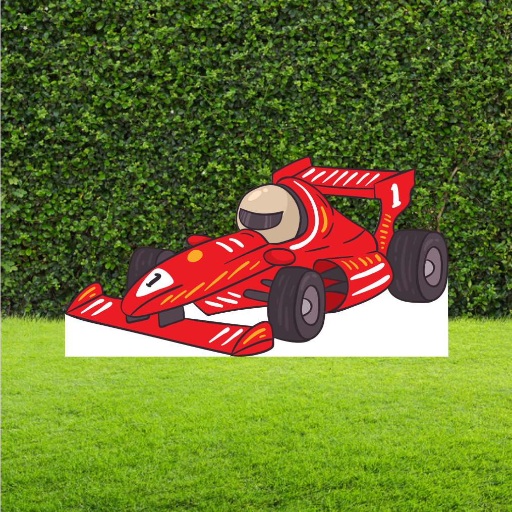 Red Race Car Cut Out Standee