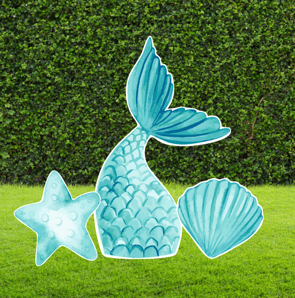 Watercolour Mermaid Tail and Under the Sea Trio