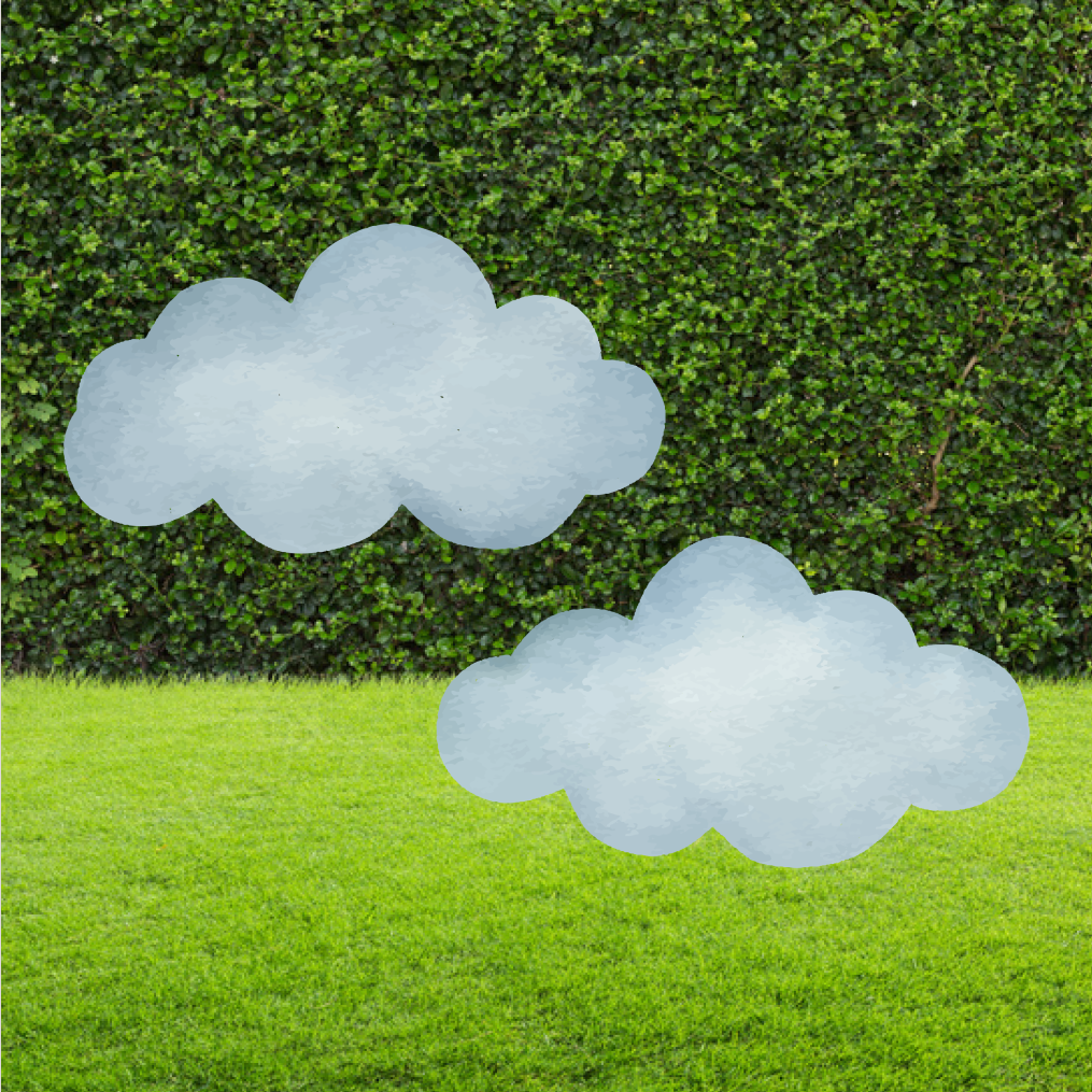 Watercolour Blue Clouds Cut Outs