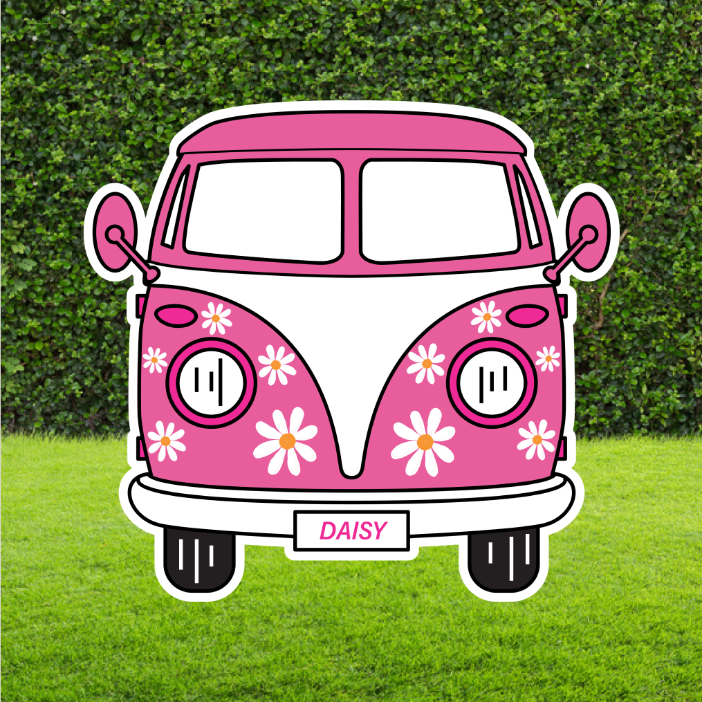 Daisy Vintage Kombi Cut Out Selfie Frame - Hot Pink