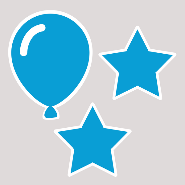 Star & Balloon Set - Bright Colours