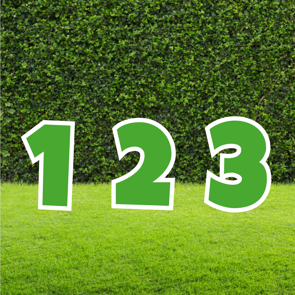 Bright Colour Numbers and Symbols Green- Customise Your Sign