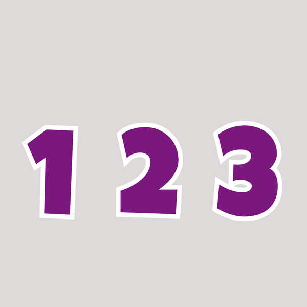 Bright Colour Numbers and Symbols Purple- Customise Your Sign