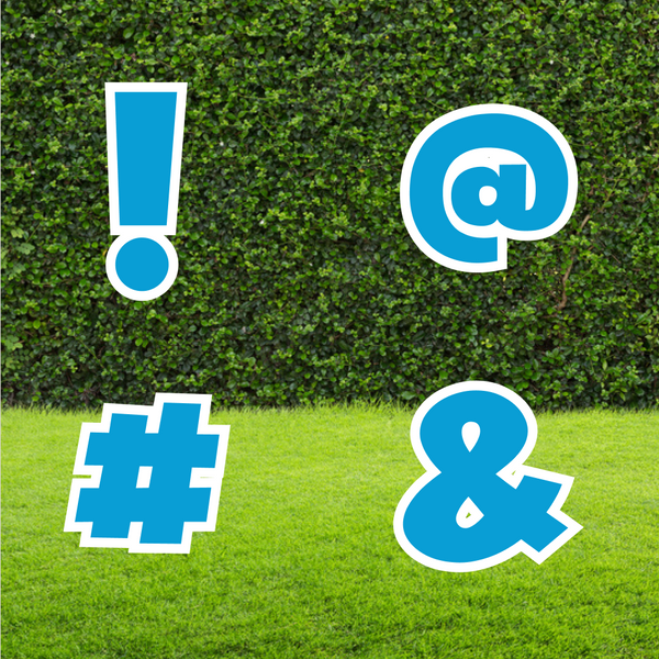 Bright Colour Numbers and Symbols Blue- Customise Your Sign