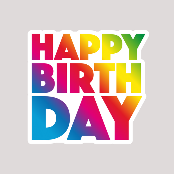 Happy Birthday Stacked Text