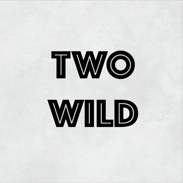 Two Wild vinyl decal in bold black lettering