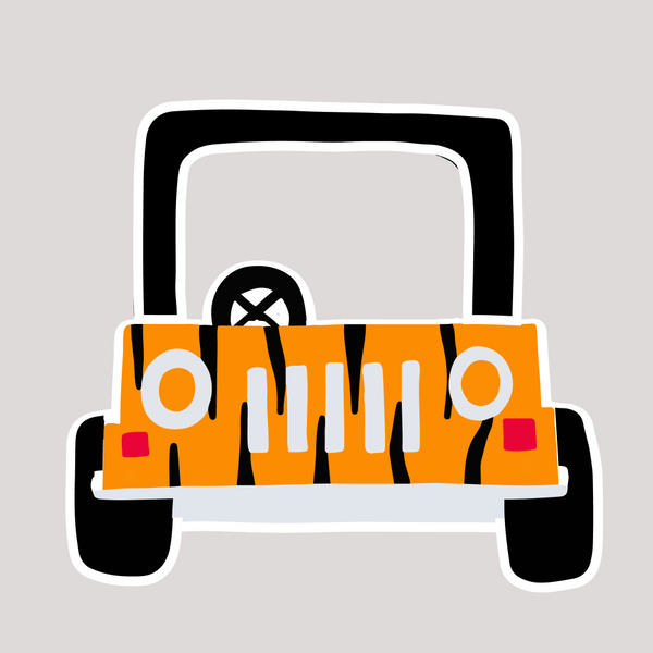 Tiger Safari Jeep Selfie Frame