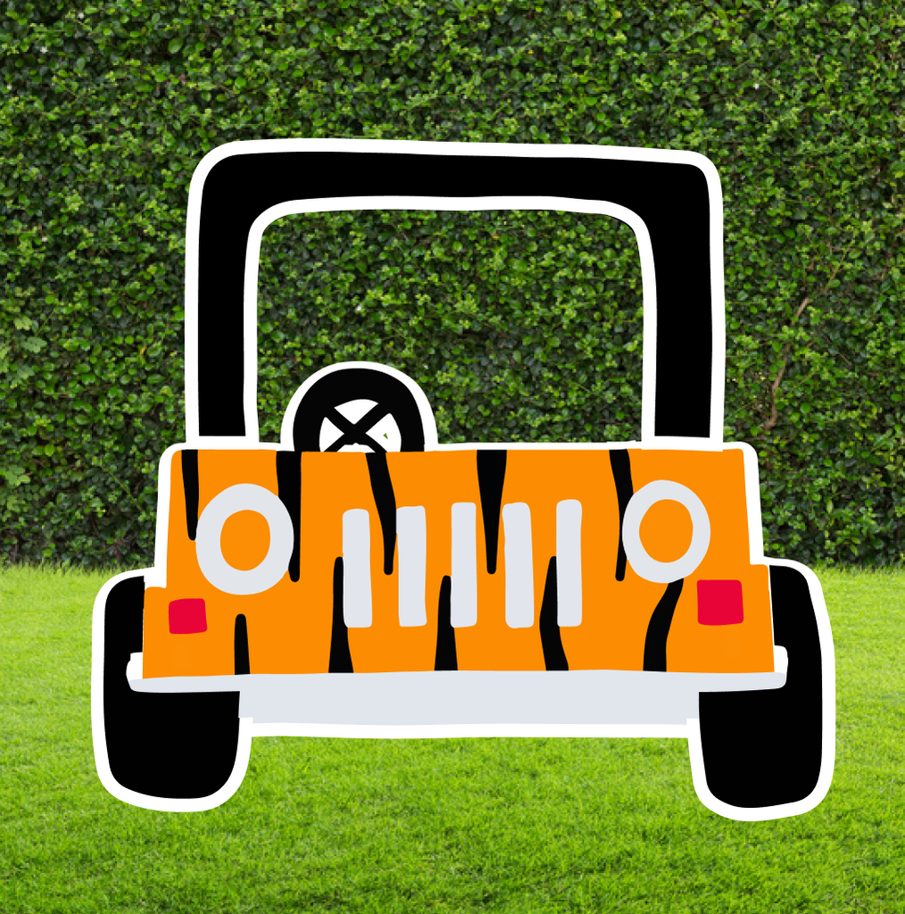 Tiger Safari Jeep Selfie Frame